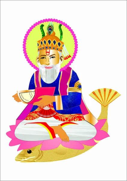 Sindhi Gud Jai Jhulelal Illustration Attraktiv Och Vacker Glad Chetichand — Stockfoto