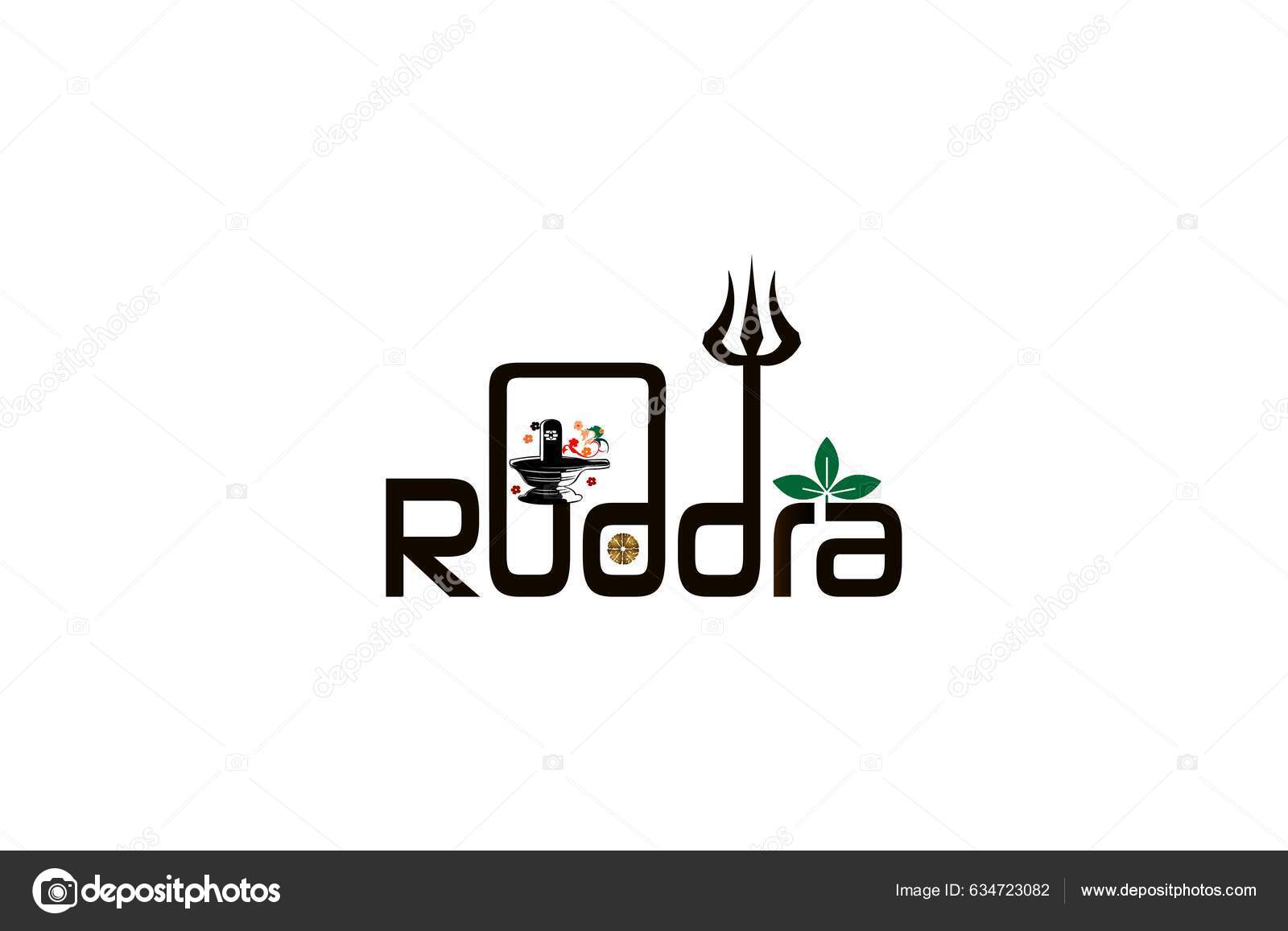 Rudra Name Logo Extra According Numerology Lord Shiva Elements Stock