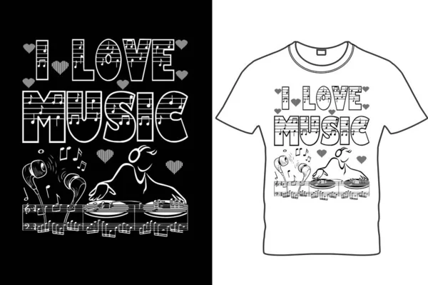Love Music Shirt Design Music Lover Shirt Cadeau Pour Professeur — Image vectorielle