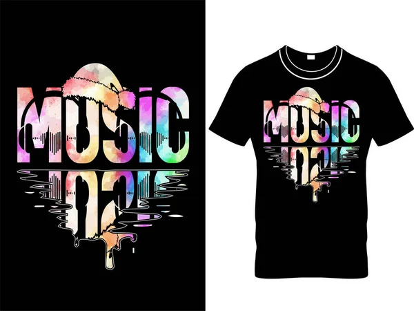 Music Lover Christmas Shirt Design Musician Shirts Music Slogan Shirt — Stok Vektör