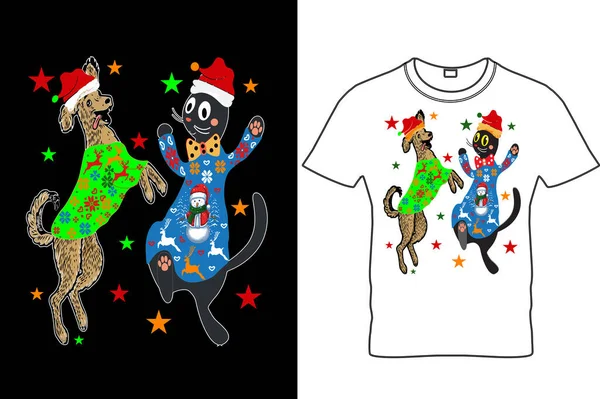 Pet Lover Shirt Design Chemise Noël Drôle Chemise Noël Drôle — Image vectorielle