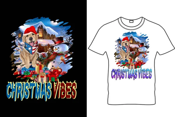 Shirt Pour Chien Christmas Vibes Design Chemise Pour Chien Christmas — Image vectorielle