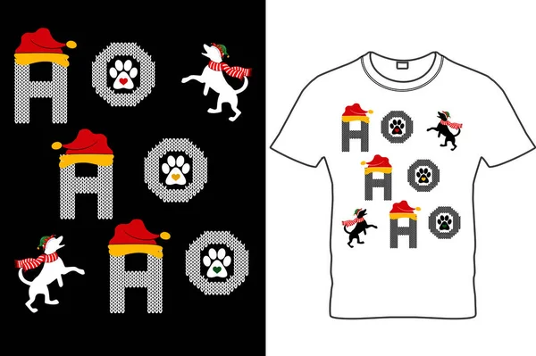 Natal Dog Shirt Design Dog Shirt Camisa Cães Natal Camisa — Vetor de Stock