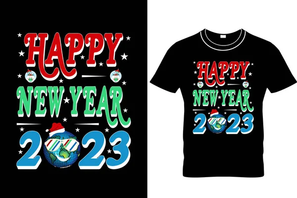 Feliz Ano Novo 2023 Retro Shirt Design Design Ano Novo — Vetor de Stock