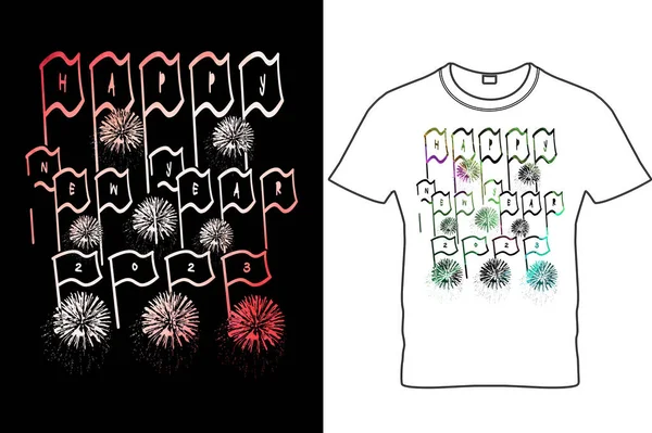 Καλή Χρονιά 2023 Retro Shirt Design New Year Design New — Διανυσματικό Αρχείο