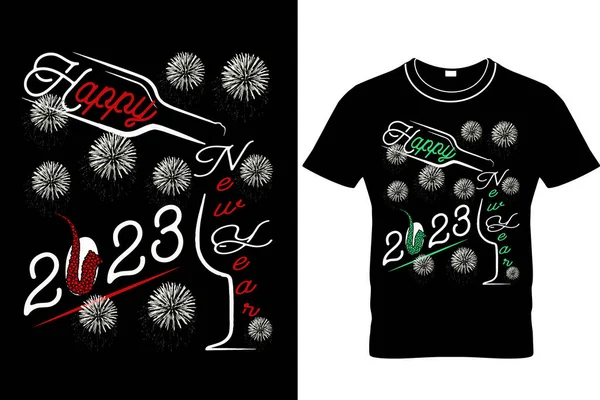 Happy New Year 2023 Retro Shirt Design New Year Design — Stock Vector