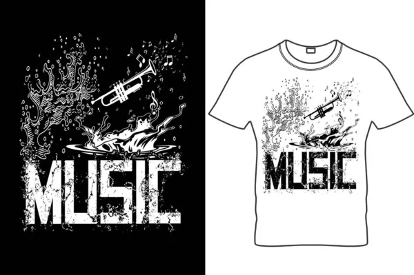 Musique Shirt Design Musicien Shirts Musique Slogan Chemise Musique Shirt — Image vectorielle