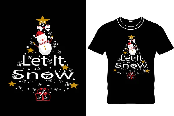 Let Snow Christmas Shirt Design Christmas Shirt Gift Family Shirt — стоковий вектор