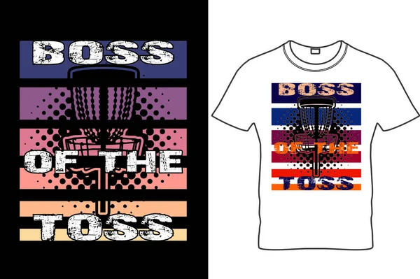 Boss Toss Disc Golf Shirt Design Funny Disc Golf Póló — Stock Vector