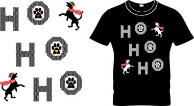 Ho Ho Ho- Christmas Dog T-shirt Design Dog Shirt, Christmas Dogs Shirt, Funny Dog Xmas Shirt, Dog Lover Gifts, Merry Christmas Shirt. clipart