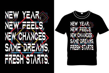  New Year Typography T-Shirt Design, Happy New Year Shirt ,New Years Shirt, New Year Gift. clipart