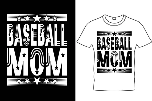 Beyzbol Anne Beyzbol Plikleri Tişörtü Tasarım Anne Tişörtü Beyzbol Anne — Stok Vektör