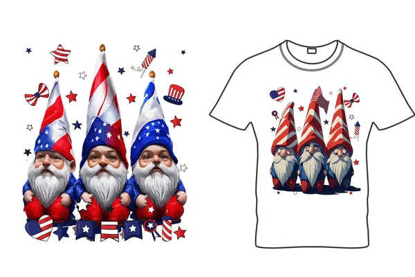 Shirt Gnomes Juillet — Image vectorielle