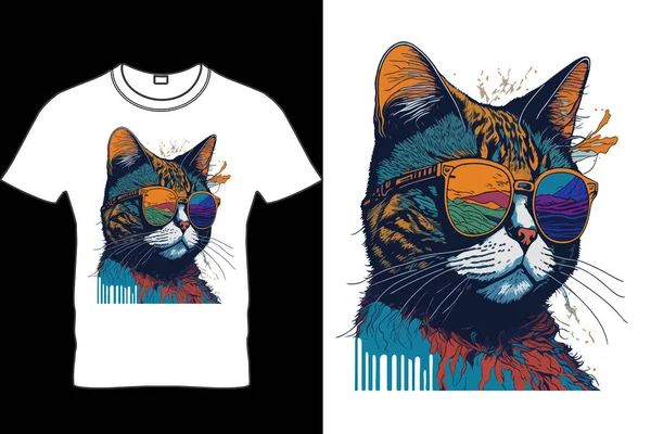 Cat Sublimation Shirt Design Cat Lover Shirts Gift Cat Lover — Stock Vector