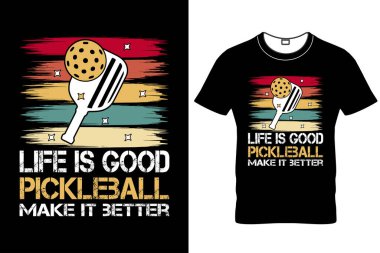  Life is Good Pickleball Make It Better Retro Vintage Pickleball T-shirt, Funny Pickleball Shirt, Eat Sleep Pickleball Ball, Pickleball Player Hediye, Raketbol tişörtü, Paddleball Sport tişörtü,