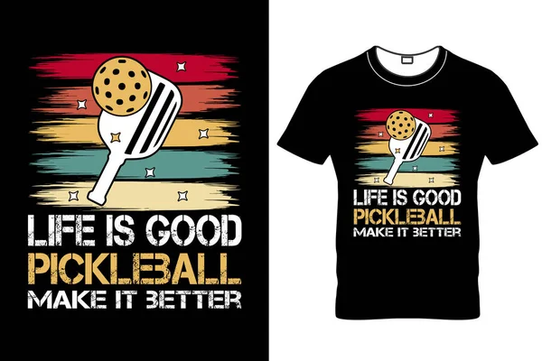  Life is Good Pickleball Make It Better Retro Vintage Pickleball T-shirt, Funny Pickleball Shirt, Eat Sleep Pickleball Ball, Pickleball Player Hediye, Raketbol tişörtü, Paddleball Sport tişörtü,