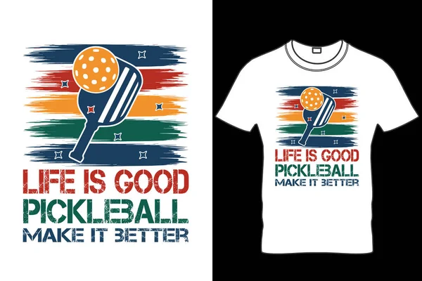  Life is Good Pickleball Make It Better Retro Vintage Pickleball T-shirt, Funny Pickleball Shirt, Eat Sleep Pickleball Ball, Pickleball Player Hediye, Raketbol tişörtü, Paddleball Sport tişörtü,