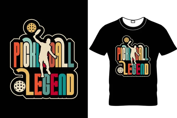 Pickleball Legend Pickleball Vintage Grange Shirt Design Funny Pickleball Shirt — Stock Vector