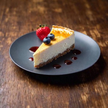 blueberry cheesecake with whipped cream on plate