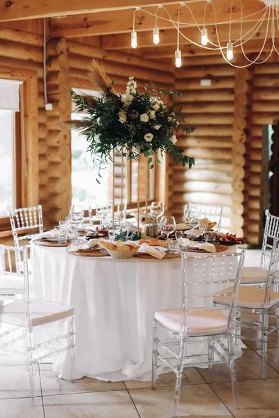 Wedding rustic style. Wedding table decoration. High quality photo