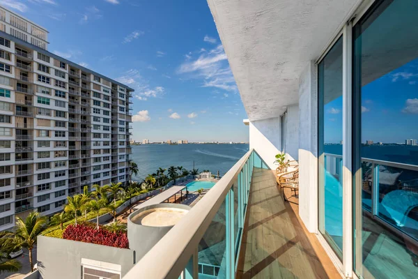 View Balcony North Bay Village Miami Modern Buildings Towers Bridges — Stock Photo, Image