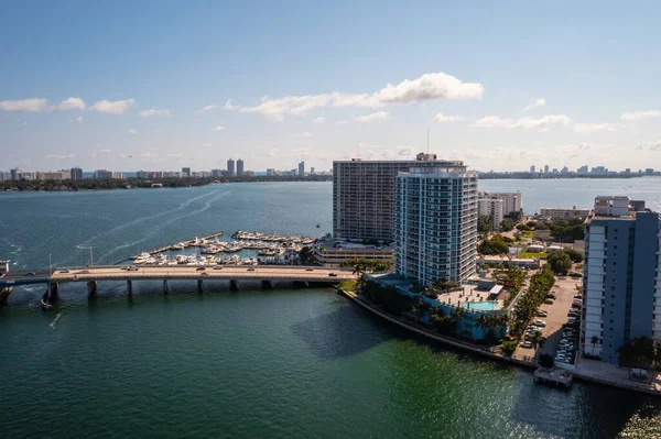 Veduta Aerea Drone Del North Bay Village Miami Edifici Moderni — Foto Stock