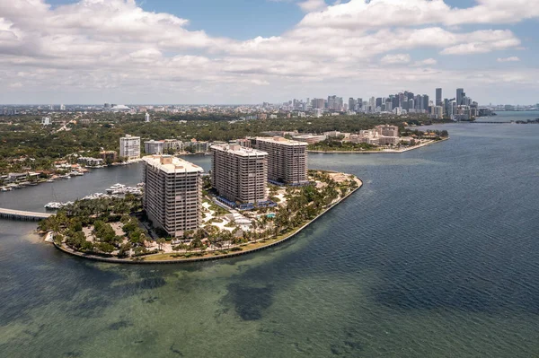 Lägenhet Hotel Miami Florida Utsikt Över Stranden Båtar — Stockfoto