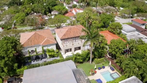 Luchtfoto Drone Beelden Florida Verenigde Staten Commercieel Gebied Luxe Huizen — Stockvideo