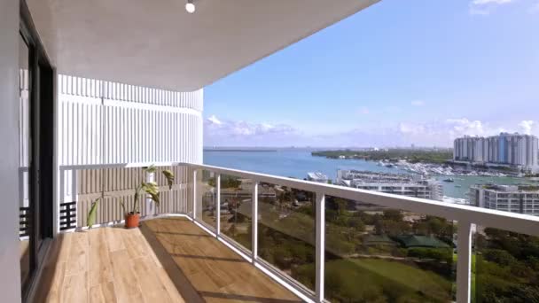 Edifício Apartamentos Contemporâneos Tiro Filmagem Miami Flórida Eua Mostrando Design — Vídeo de Stock