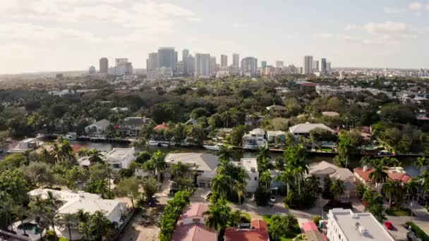 Letecké Drone Záběry Video House Fort Lauderdale Florida Usa Obchodní — Stock video