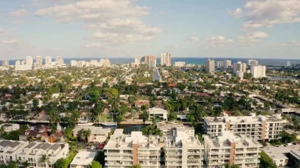 Flygdrönare Video House Fort Lauderdale Florida Usa Kommersiella Området Lyxhus — Stockvideo