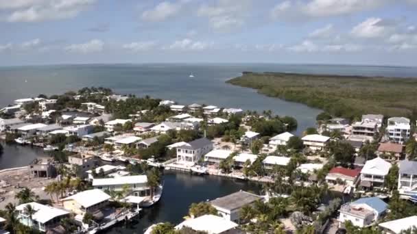 Flygdrönare Video Stuga Florida Usa Kommersiellt Område Lyxhus Byggnader Och — Stockvideo