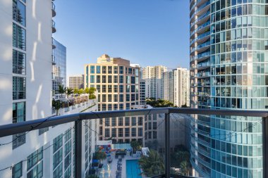 Miami Sahili 'nin havadan görünüşü, Florida Amerika.