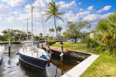 Florida 'da Fort Lauderdale rıhtımında tekneler..