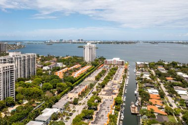 Miami plajının hava manzarası, Amerika, Miami