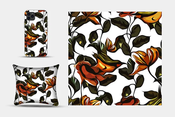 Tekstil Dan Pola Wallpaper Karya Ilustrasi Digital Yang Dapat Dicetak — Stok Foto