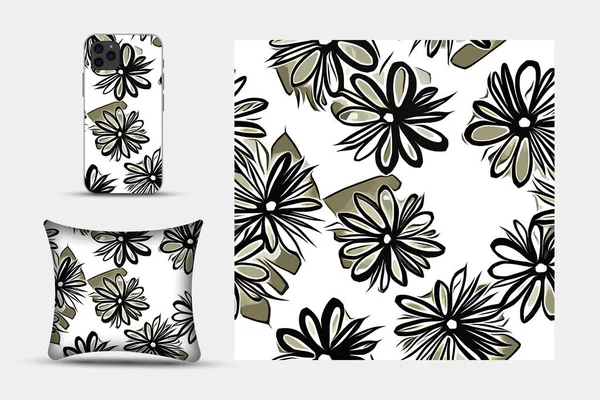 Textil Und Tapetenmuster Eine Druckbare Digitale Illustration Funktioniert Blumenmuster — Stockfoto