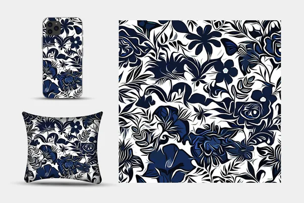 Tekstil Duvar Kağıdı Desenleri Basılabilir Dijital Illüstrasyon Çalışması Çiçek Yazdırma — Stok fotoğraf