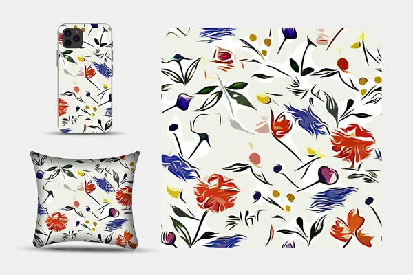 Textil Und Tapetenmuster Eine Druckbare Digitale Illustration Funktioniert Blumenmuster — Stockfoto