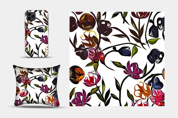 Druckbares Nahtloses Cover Muster Telefon Papier Textilien Und Tapeten Illustrieren — Stockfoto