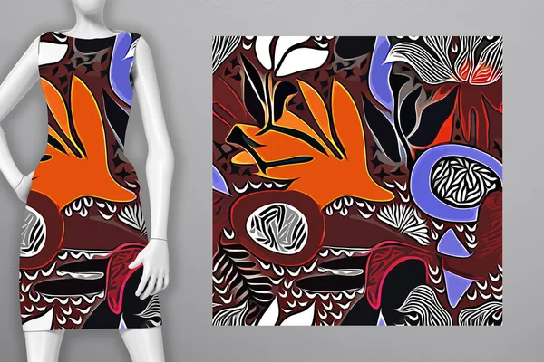 Печатный Рисунок Обложки Платье Футболка Телефон Ноутбук Бумага Текстиль Обои — стоковое фото