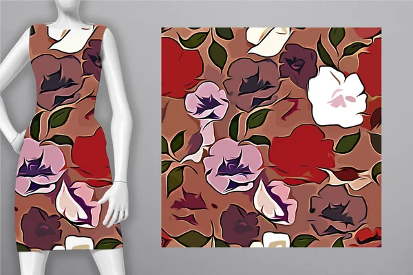 Afdrukbaar Omslagpatroon Jurk Shirt Telefoon Notebook Papier Textiel Behang Textuur — Stockfoto