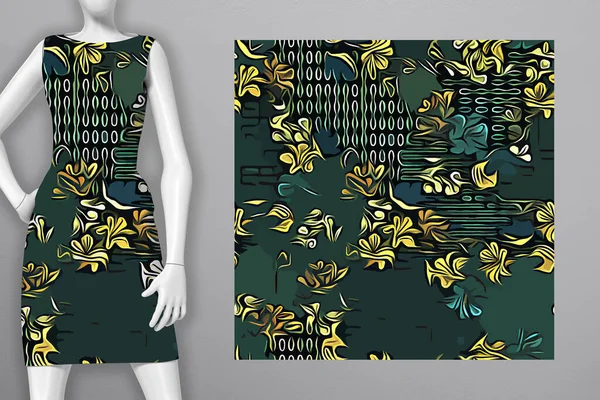 Εκτυπώσιμο Σχέδιο Κάλυψης Φόρεμα Shirt Τηλέφωνο Σημειωματάριο Χαρτί Υφάσματα Και — Φωτογραφία Αρχείου