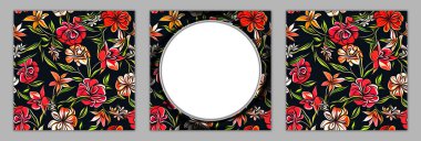 Tekstil ve duvar kağıdı desenleri. Basılabilir dijital illüstrasyon çalışması. Çiçek Yazdırma Tasarımı.