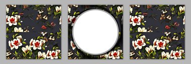 Tekstil ve duvar kağıdı desenleri. Basılabilir dijital illüstrasyon çalışması. Çiçek Yazdırma Tasarımı.