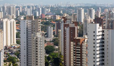 Brezilya 'nın Sao Paulo şehrinin tepesinden manzara.