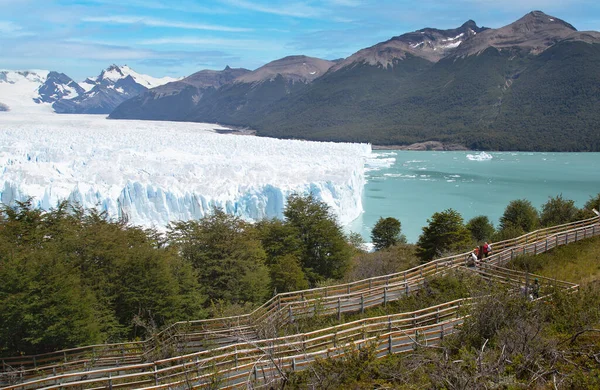 Perito Moreno Park with landscape of glacier, mountains, lake and its vegetation.