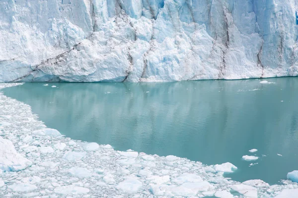 Ice texture background, Glacier ice landscape and clear lake in Patagonia, Argentina.