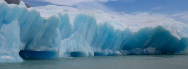 Iceberg landscape in icy Patagonian waters. Ice texture.