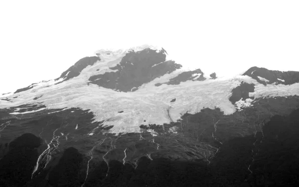 Mountain landscape with ice and snow in glacier in Patagonia, Argentina. Ice and rocks texture in black and white.